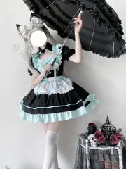 新年クリスマス用コスプレ衣装 ロリータ洋装 メイドコスプレ 3点セット ワンピース＋エプロン＋フェイクカラー S～Lサイズ 後ろ松緊調節可能  高品質 韓国スタイル ガーリー 日常使い デートに最適 おしゃれ CJS1205P410