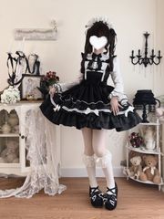 ゴスロリ ジャンパースカート 黒 ロリータ 甘ロリ - メルカリ