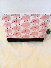 オムツポーチ(ブタちゃんピンク×ブラック)