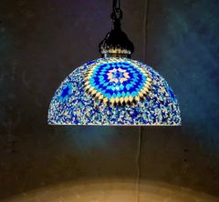 クリスタルガラス 欧風大気青色おしゃれ シャンデリア 6灯 E14 三色