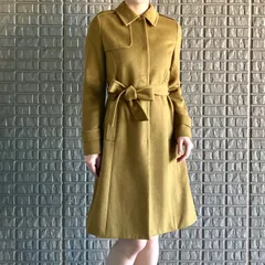 Ballsey アンゴラウールのウールトレンチコート ベルト付き 日本製 イエロー系マスタード きれいめ 上品 TOMORROWLAND 38