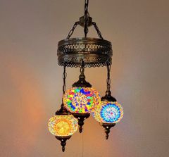 クリスタルガラス 欧風大気青色おしゃれ シャンデリア 6灯 E14 三色