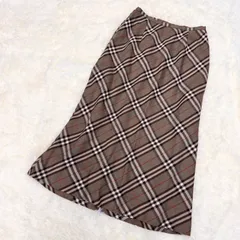 ✨BCランク　Burberrys　ノバチェック　チェック　ロングスカート　skirt　膝下　vintage　38　「2EL」