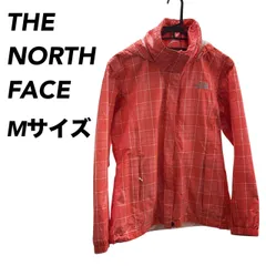 ノースフェイス マウンテンパーカー レディース M コーラルオレンジ チェック シェルジャケット HYVENT ウィメンズ