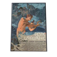 【B4サイズ（約25x36cm）】【bn-poster-545】海外 レトロ ポスター Feste Lariane (1905) レトロ ポスター デジタルリマスター インテリア おしゃれ ポスター モダン  特大 小さい 縦