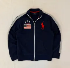 POLO RALPH LAUREN ポロラルフローレン USA 星条旗 チーフキープ ジップアップ ジャージ ネイビー