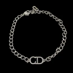 美品 Dior ディオール CDロゴ ブレスレット シルバー アクセサリー ヴィンテージ ジュエリー
