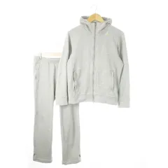 アディダス adidas CLIMALITE セットアップ 2点セット スウェット ジップアップパーカー パンツ ストレッチ ロゴ スポーツ L M グレー /AO7 ■GY99