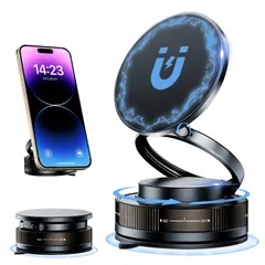 【特価商品】magsafe対応 車用品 安定性 携帯ホルダー 回転式 折りたたみ式 自由調節 スマホホルダー スマホホルダー 車載ホルダー 360°軽量 iPhone カー用品 & 車載スマホホルダー Android多機種と多車種対応 マグネット (ブラック1