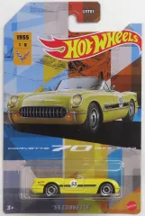 【中古】ミニカー 1/64 ’55 CORVETTE #55(イエロー×ブラック) 「Hot Wheels CORVETTE 70 1953-2023」 [HLH49]