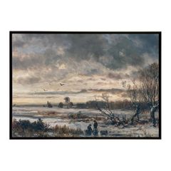 【A0サイズ（約84x119cm）】【bn-poster-5779】フレーム付き ポスター 名画 絵画 横 インテリア おしゃれ 冬景色 デジタルリマスター