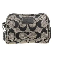 コーチ COACH シグネチャー ミニポーチ キャンバス ロゴ 黒 ブラック /GV ■GY11