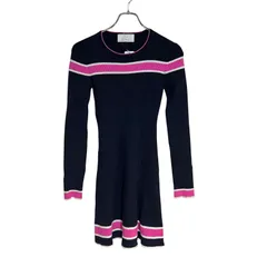 ZM1649 Rady レディー ニット ワンピース 長袖 ネイビー ピンク レディース F