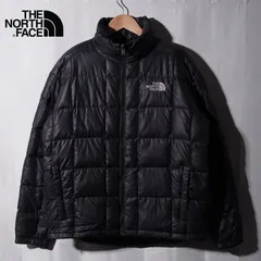 ノースフェイス THE NORTH FACE ダウンジャケット L ブラック 600フィル ロゴ刺繍 テック系 ライトダウン オーバーサイズ ストリート Y2K 古着 Z210
