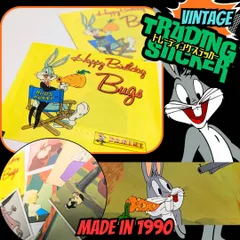 ☆送料無料！☆  VINTAGE 1990 【 Looney Tunes / ルーニーテューンズ 】   ステッカーパック / バッグスバニー生誕50周年記念 /トレーディングステッカー 単品 （1個=6STICKER入）〚アメリカン雑貨 アメトイ〛