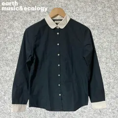 earth music&ecology ダークグリーン チェック柄 長袖シャツ Mサイズ