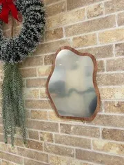 ウォールミラー　フレーム木製　31㎝×23㎝　レア商品