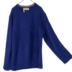 M【 ikka  / イッカ 】ウール混 丸首ブルーセーター ニット トップス 青 長袖 春秋冬 S991 2306E0456