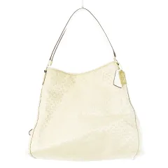 コーチ COACH トートバッグ ハンドバッグ キャンバス ジャカード レザー 革 オプアート ロゴ 白 アイボリー 30682 /CK12 ■GY18