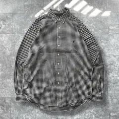Ralph Lauren ラルフローレン CLASSIC FIT チェックシャツ ギンガムチェック ボタンダウン 長袖シャツ メンズ ワンポイント コットン 2XLTサイズ 古着