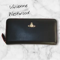 良品【Vivienne Westwood】ビビアンウエストウッド シンプルデザイン 長財布 ブラック オーブゴールド金具