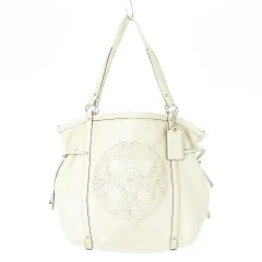コーチ COACH ハンドバッグ 2way ショルダーバッグ レザー 革 パンチング オプアート 白 ホワイト 19570 /CK8 ■GY18