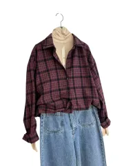 교신안함)ソフト ウォーム チェック シャツ-Pingボ