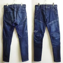 G-STAR RAW　RACKAM　スキニー バイカーデニム　W76cm　強 ストレッチ　立体裁断　濃青　Sz.29　メンズ　ジースターロゥ