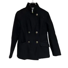 ZM1650 Banana Republic バナナリパブリック ピーコート ウール コート ジャケット アウター ブラック レディース S