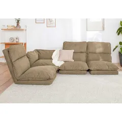 【ポイント14倍！12/5限定】 リクライニングフロアコーナーソファ ハニカムモカ TB／MO