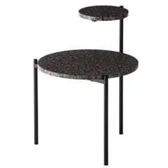 【ポイント14倍！12/5限定】 サイドテーブル 約W40×D42×H36/55.5cm ダークグレー/ブラック  組立式