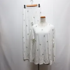 ジェラートピケ gelato pique ルームウェア 上下 セットアップ 牛柄 F 白 ホワイト 長袖 動物 アニマル パジャマ 部屋着