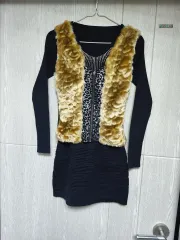 (新商品) ニット ベスト ミニワンピース s