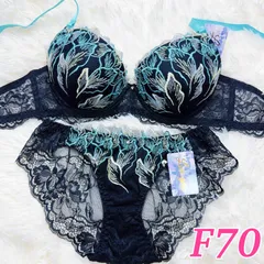 ブラジャーショーツセット ブラショーツ F70/M 花柄刺繍 豪華刺繍 黒 ブラック 高級感 セクシー 可愛い 下着セット