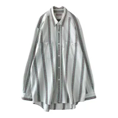 old　デザインシャツ　ヴィンテージ　レトロ　ストライプ　総柄　ネイティブ