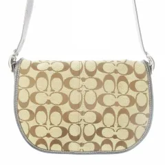 コーチ COACH ショルダーバッグ キャンバス レザー 革 シグネチャー 茶 ブラウン 6842 /CK13 ■GY18