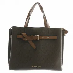 マイケルコース MICHAEL KORS ハンドバッグ ショルダー 2WAY PVC レザー シグネチャー柄 総柄 ロゴ ゴールド金具 茶色 ブラウン 35F0GU5S3B /XZ ■GY18