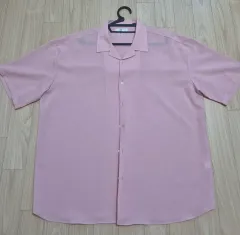 メンズ オーバーサイズ ライトピンク 半袖 シャツ (4XL) 出品 1度着用のみの商品