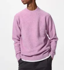 UNIQLO スフレヤーン クルーネックセーター purple (s size)