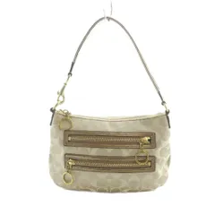 コーチ COACH ハンドバッグ キャンバス レザー ロゴ シグネチャー 茶 ブラウン ■GY18 /MQ