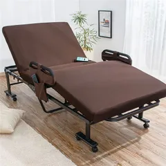  組立簡単 寝心地が選べる電動ベッド 硬質セミダブル ブラウン 組立品