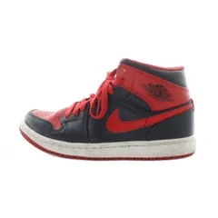 ナイキ NIKE エア ジョーダン 1 ミッド Air Jordan 1 Mid ハイカットスニーカー シューズ 靴 レザー ロゴ US7.5 25.5cm 赤 レッド 黒 ブラック DQ8426-060 ■GY18 /MQ