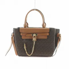 マイケルコース MICHAEL KORS ハンドバッグ ショルダー 2WAY タグ付き シグネチャー ロゴ PVC レザー 茶 ブラウン 30F1G9HS5B ■GY11 /MQ