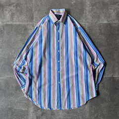 90s Polo By Ralph Lauren ストライプシャツ L相当 マルチカラー A317
