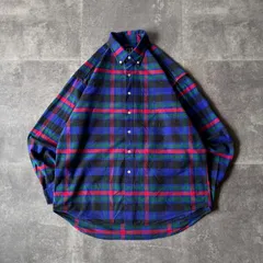 2002年製 GAP フランネルシャツ タータンチェック柄 紺 2XL相当 A312