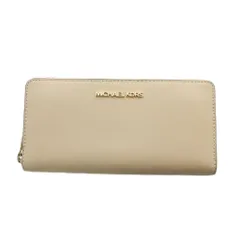 マイケルコース MICHAEL KORS 長財布 ウォレット ラウンドファスナー レザー ロゴ ベージュ ■GY11 /MQ