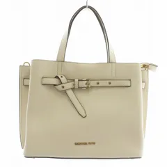 マイケルコース MICHAEL KORS エミリア LG サッチェル EMILIA LG SATCHEL ハンドバッグ ショルダー 2WAY レザー ロゴ ゴールド金具 白 ホワイト 35H0GU5S7T /XZ