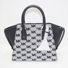 MICHAEL KORS AVRIL ロゴ ジャカード サッチェルスモール ハンドバッグ MKチャーム、ストラップ、保存袋付 BAG ∴WB1062