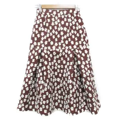 フリーズマート Free's Mart フレアスカート ロング丈 マキシ丈 ラメ 総柄 S 茶 白 ブラウン ホワイト /FF12