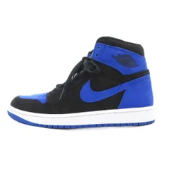 ナイキ NIKE タグ付き AIR JORDAN 1 RETRO HIGH OG スニーカー 27cm シューズ ハイカット ロゴ スエード 黒 ブラック 青 ブルー DZ5485-042 /AE 